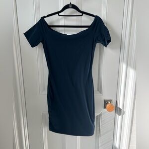 Kookai Navy Blue Off-the-shoulder mini dress